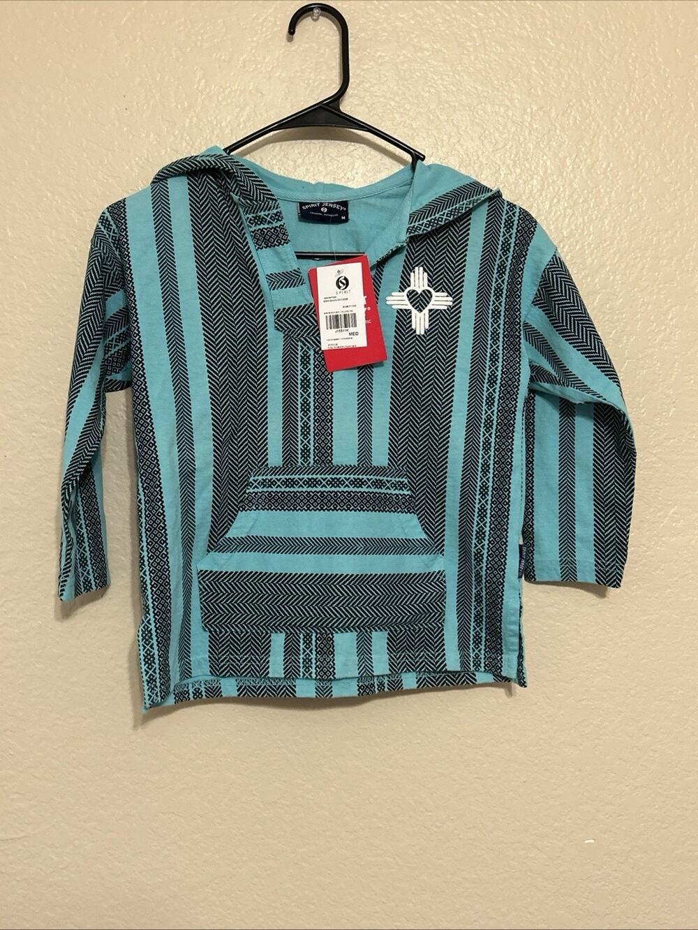 Kids Baja Hoodie New Mexico  New Mexico sz 10/12 Turquoise/ Black